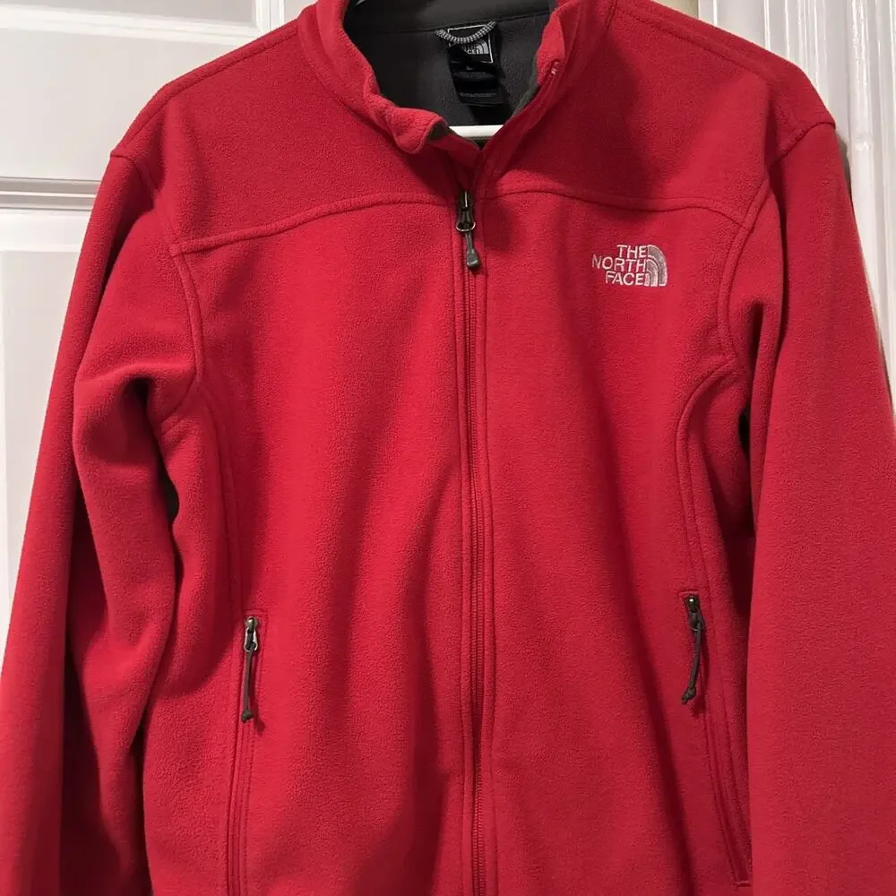 The North Face Men's Windwall Fleece Jacket, Red, Full Zip, Size Small